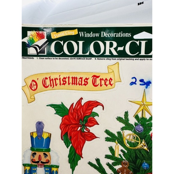 VTG Color-Clings Christmas Winter Holiday Static Cling Window Decorations 1996 - Picture 15 of 16